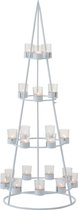 J-Line Boom 21 Theelichthouders Metaal/Glas Wit