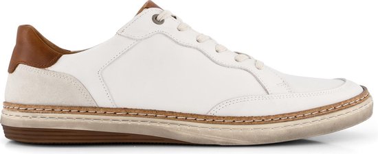 Travelin' Northampton - Casual leren herensneakers - Veterschoen - Wit leer - Maat 40