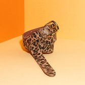 BELT LEATHER LONG BASIC LEOPARD BROWN