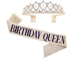 TDR - Verjaardag Sjerp en Tiara - Met text "Birthday Queen" - Goud