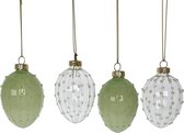 Viv! Home Luxuries Paasdecoratie - Paasei van glas - groen - set van 4 - 7,5cm