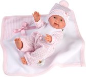 Llorens mini babypopje meisje met dekentje en speen 26 cm