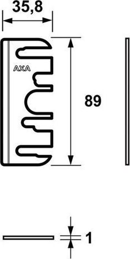 Axa Onderlegplaat 1mm kunststof wit voor scharnier 89 x 89mm 1143-01-95 - Axa