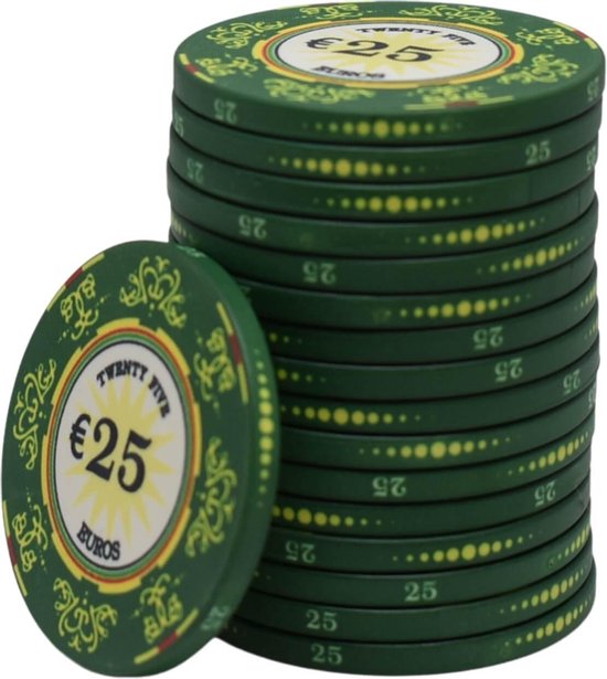 Afbeelding van het spel Macau deluxe keramische chips €25,- (25 stuks)