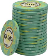 Macau deluxe keramische chips €5.000,- (25 stuks)