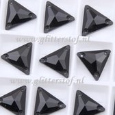 Opnaai Strass  steentjes, Triangle Black, Sew on Stone, 3 holes Flatback Rhinestones, Strass Triangle 16mm 18st| Strasstenen van Glas | Glitter steentjes voor turnpakje, Ritmische pakjes, Acr