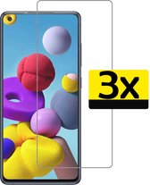 Samsung A21s Screenprotector - Samsung Galaxy A21s Screenprotector Bescherm Glas - Samsung A21s Screen Protector Glas Extra Sterk - 3 Stuks