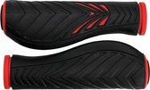 ProX Velo Fiets Handvatten - Mountainbike/MTB - Zwart rood - lengte: 2 x 130 mm - ergonomisch comfort