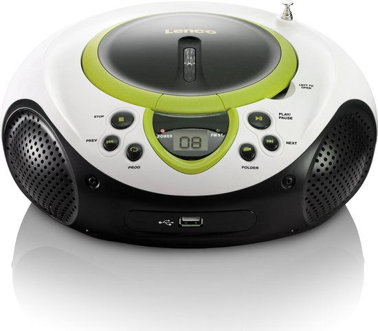 Lenco SCD-38 - Lecteur CD radio portable avec connexion USB - Wit/ Vert |  bol.com