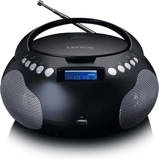 Lenco SCD-331BK - Draagbare Radio CD-speler met MP3 en Bluetooth® - Zwart |  bol