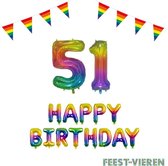 51 jaar Verjaardag Versiering Pakket Regenboog