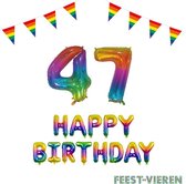 47 jaar Verjaardag Versiering Pakket Regenboog