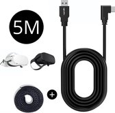 Oculus Quest 2 Link Kabel - 5M - USB C naar USB A - Hoogste Kwaliteit - Inclusief GRATIS Management Strap