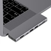 Mastersøn 7 in 1 USB HUB - Apple Macbook - HDMI - SD - Micro SD - USB 3.0 - Thunderbolt 3 - USB C - Voor Macbook Pro & Air - Docking Station - Space grey - Grijs