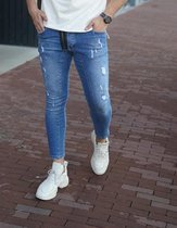 RYMN Jeans skinny lichtblauw met witte verfvlekken