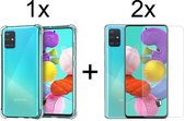 Samsung A51 5G Hoesje - Samsung Galaxy A51 5G hoesje shock proof case transparant hoesjes cover hoes - 2x Samsung A51 Screenprotector