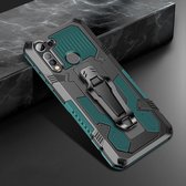 Voor Motorola Moto G8 Power Machine Armor Warrior schokbestendige pc + TPU beschermhoes (legergroen)