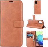 Voor Samsung Galaxy A71 4G Retro Kalfspatroon Gesp Horizontale Flip Leren Case met Houder & Kaartsleuven & Portemonnee (Lichtbruin)