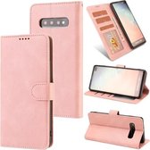 Voor Samsung Galaxy S10 Fantasy Klassiek Huidgevoel Kalfsleer Textuur Magnetische gesp Horizontale Flip PU lederen tas met houder & kaartsleuf & portemonnee (roze)