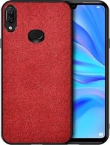 Voor Galaxy A10s schokbestendige stoffen textuur PC + TPU beschermhoes (rood)