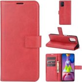 Voor Samsung Galaxy M51 Retro Kalfspatroon Gesp Horizontale Flip Leren Case met Houder & Kaartsleuven & Portemonnee (Rood)