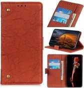 Voor Galaxy A90 5G Koperen Gesp Retro Crazy Horse Textuur Horizontale Flip Leren Case met Houder & Kaartsleuven & Portemonnee (Bruin)