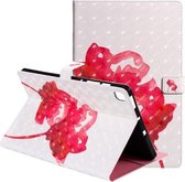 Voor Samsung Galaxy S6 Lite P610 3D Geschilderd Patroon Horizontale Flip Leren Case met Houder & Kaartsleuven & Portemonnee & Slaap / Wekfunctie (Rode Roos)
