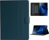 Voor Samsung Galaxy Tab A 10.1 T580 / T585 (2016) Effen kleur Horizontaal Flip Leren Case met Kaartsleuven & Houder & Slaap / Wekfunctie (Donkergroen)