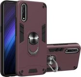 Voor vivo iQOO Neo / S1 2 in 1 Armor Series PC + TPU beschermhoes met ringhouder (wijnrood)