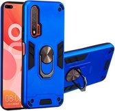 Voor Huawei nova 6 2 in 1 Armor Series PC + TPU beschermhoes met ringhouder (donkerblauw)
