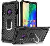 Voor Huawei Y6p Cool Armor PC + TPU schokbestendig hoesje met 360 graden rotatie ringhouder (zwart)