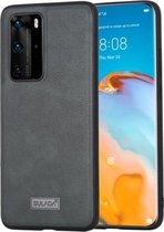 Voor Huawei P40 Pro SULADA schokbestendig TPU + handgemaakte lederen beschermhoes (groen)