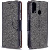 Voor Huawei P Smart (2020) Litchi Texture Pure Color Horizontale Flip PU Leather Case met houder & kaartsleuven & portemonnee & lanyard (zwart)