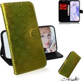 Voor Huawei P40 lite 5G Effen Kleur Kleurrijke Magnetische Gesp Horizontale Flip PU Lederen Case met Houder & Kaartsleuven & Portemonnee & Lanyard (Goud)