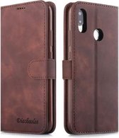 Voor Huawei P20 Lite / nova 3e Diaobaolee Pure Fresh Texture Horizontale Flip Leather Case, met houder & kaartsleuf & portemonnee & fotolijst (bruin)