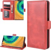 Voor Huawei Mate 30 Pro Wallet Stand Lederen mobiele telefoonhoes met portemonnee & houder & kaartsleuven (rood)