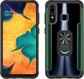 Voor Samsung Galaxy A50 / A50s / A30s PC + TPU + metalen schokbestendige beschermhoes met ringhouder (groen)