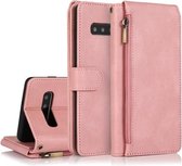 Voor Samsung Galaxy S10 + Skin-feel Crazy Horse Texture Rits Portemonnee Tas Horizontale Flip Leren Case met Houder & Kaartsleuven & Portemonnee & Lanyard (Rose Goud)