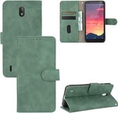 Voor Nokia C2 Effen Kleur Huid Voel Magnetische Gesp Horizontale Flip Kalf Textuur PU Lederen Case met Houder & Kaartsleuven & Portemonnee (Groen)