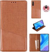 Voor Huawei P Smart Pro (2019) MUXMA MX109 Horizontale Flip Leren Case met Houder & Kaartsleuf & Portemonnee (Bruin)