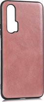 Voor Huawei Nova 6 Crazy Horse getextureerd kalfsleer PU + pc + TPU-hoesje (roségoud)