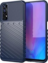 Voor OPPO Realme 7 Thunderbolt schokbestendig TPU-hoesje (donkerblauw)