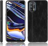 Voor OPPO Realme 7 Pro Schokbestendig Naaien Koe Patroon Huid PC + PU + TPU Case (Zwart)