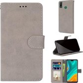 Voor Huawei Y8s Retro Frosted Horizontale Flip PU lederen hoes met houder & kaartsleuven & portemonnee & fotolijst (grijs)