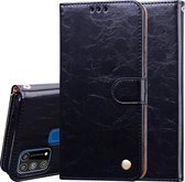 Voor Galaxy M31 Business Style Oil Wax Texture Horizontal Flip Leather Case, met houder & kaartsleuven & portemonnee (zwart)
