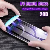 Voor Galaxy S20 UV Liquid Curved Full Glue Full Screen Tempered Glass Film