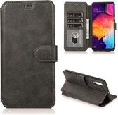 Voor Samsung Galaxy A50 / A70 Kalfsstructuur Magnetische Gesp Horizontale Flip Leren Case met Houder & Kaartsleuven & Portemonnee & Fotolijst (Zwart)