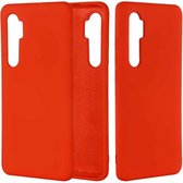 Voor Geschikt voor Xiaomi Mi Note 10 Lite Effen kleur Vloeibaar siliconen Schokbestendig Volledige dekking Beschermhoes (rood)