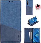 Voor OPPO Reno 3 Pro MUXMA MX109 horizontale flip lederen tas met houder en kaartsleuf en portemonnee (blauw)