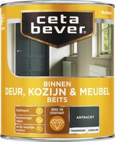 CetaBever Binnen Deur, Kozijn & Meubel Beits - Zijdeglans - Antraciet - 750 ml